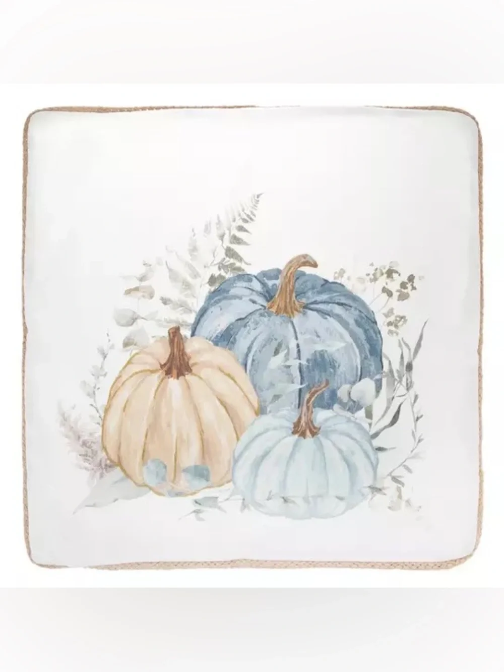 Blue Watercolor Pumpkins Pillow Cover